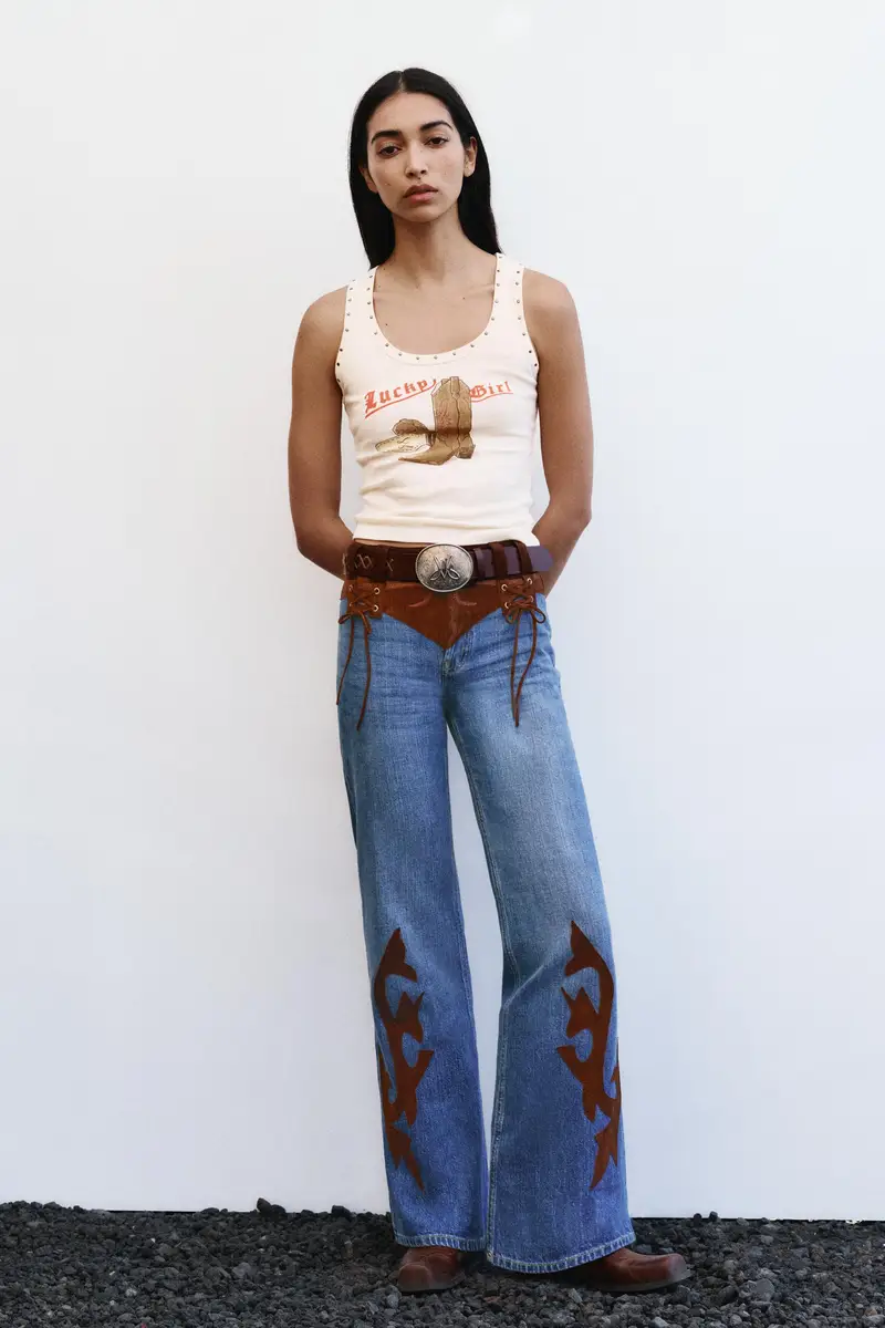 Canotta Borchie Montserrat Messeguer Beige miniatura 2