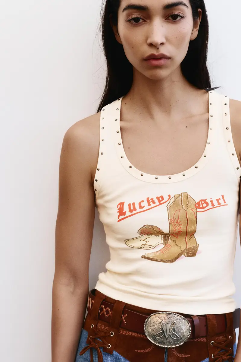 Canotta Borchie Montserrat Messeguer Beige