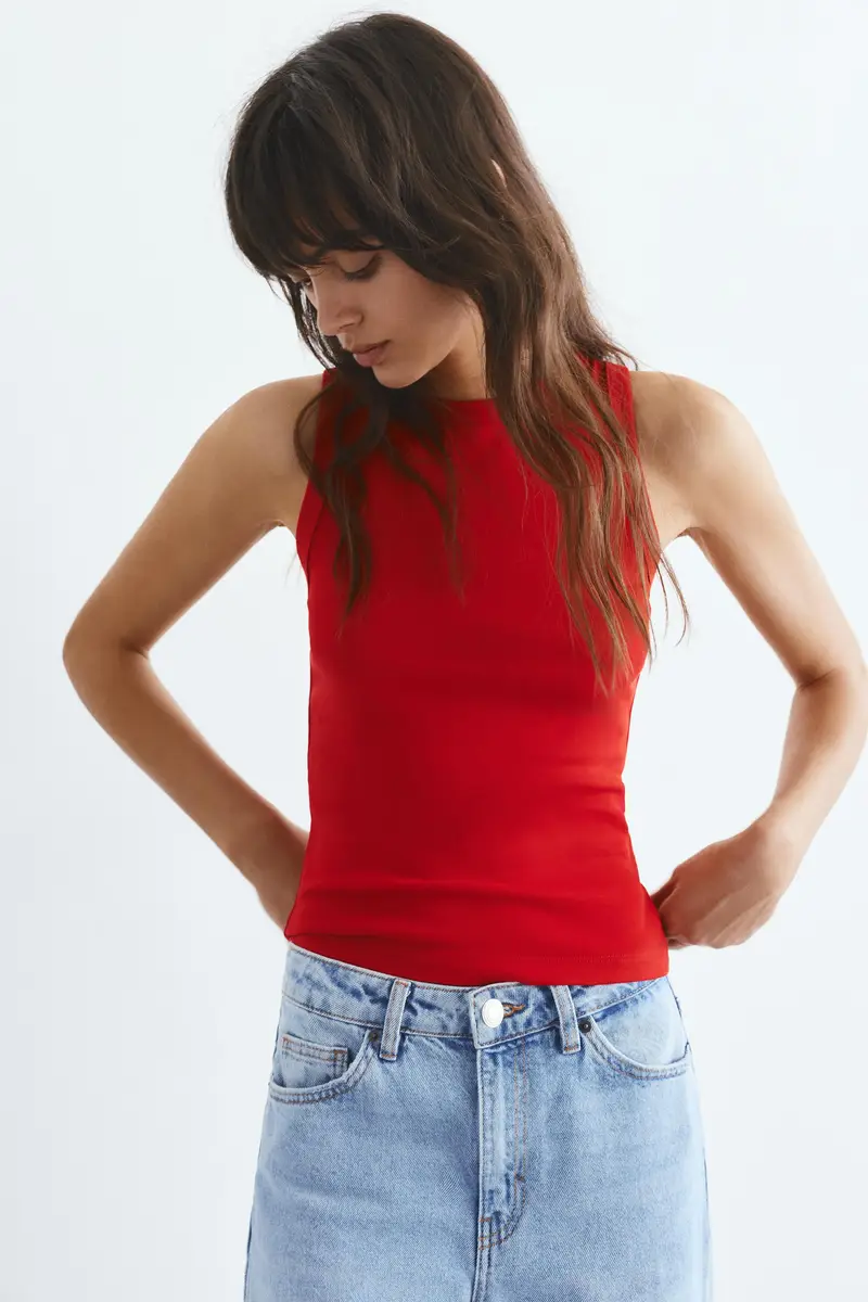 Canotta Girocollo Rosso miniatura 3