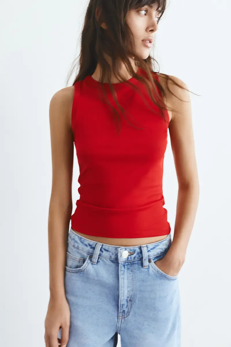 Canotta Girocollo Rosso
