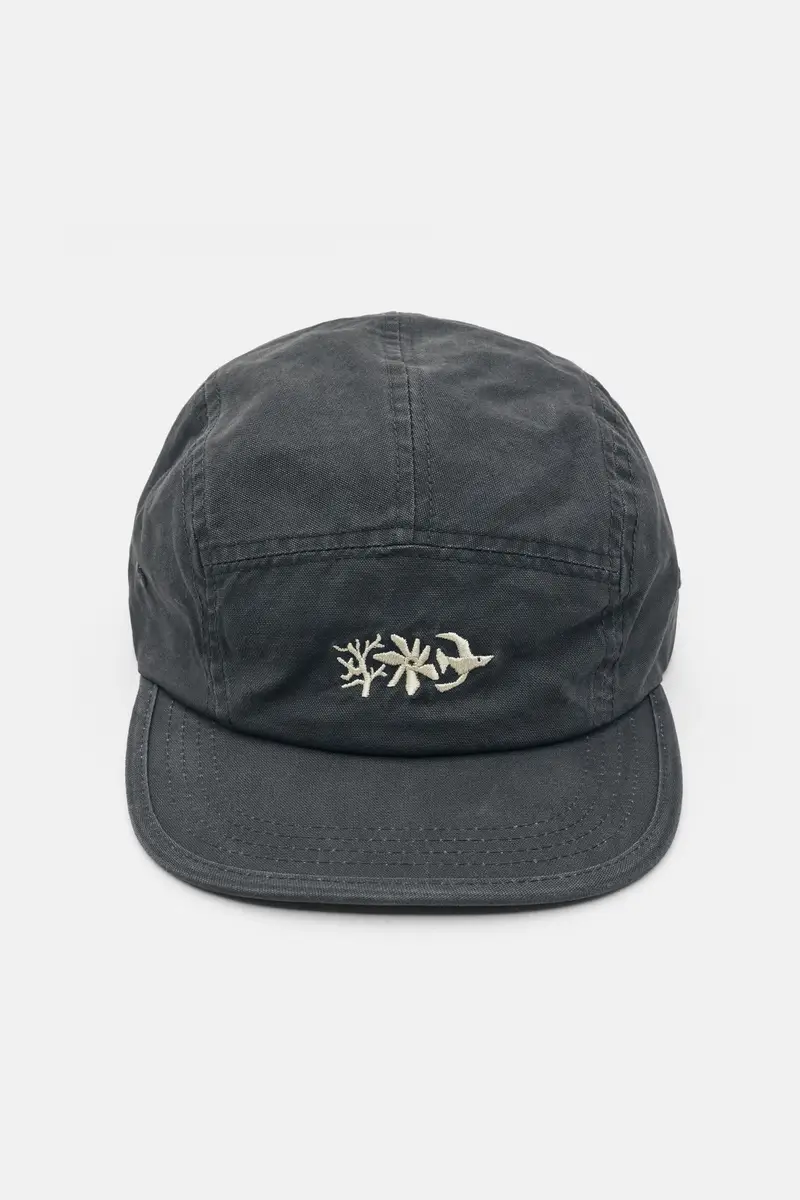 Cappellino 5 Pannelli Ricamato Nero lavato