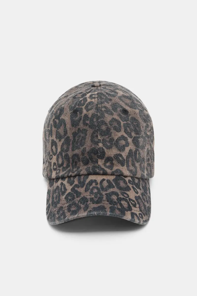 Cappellino Leopardato Marrone