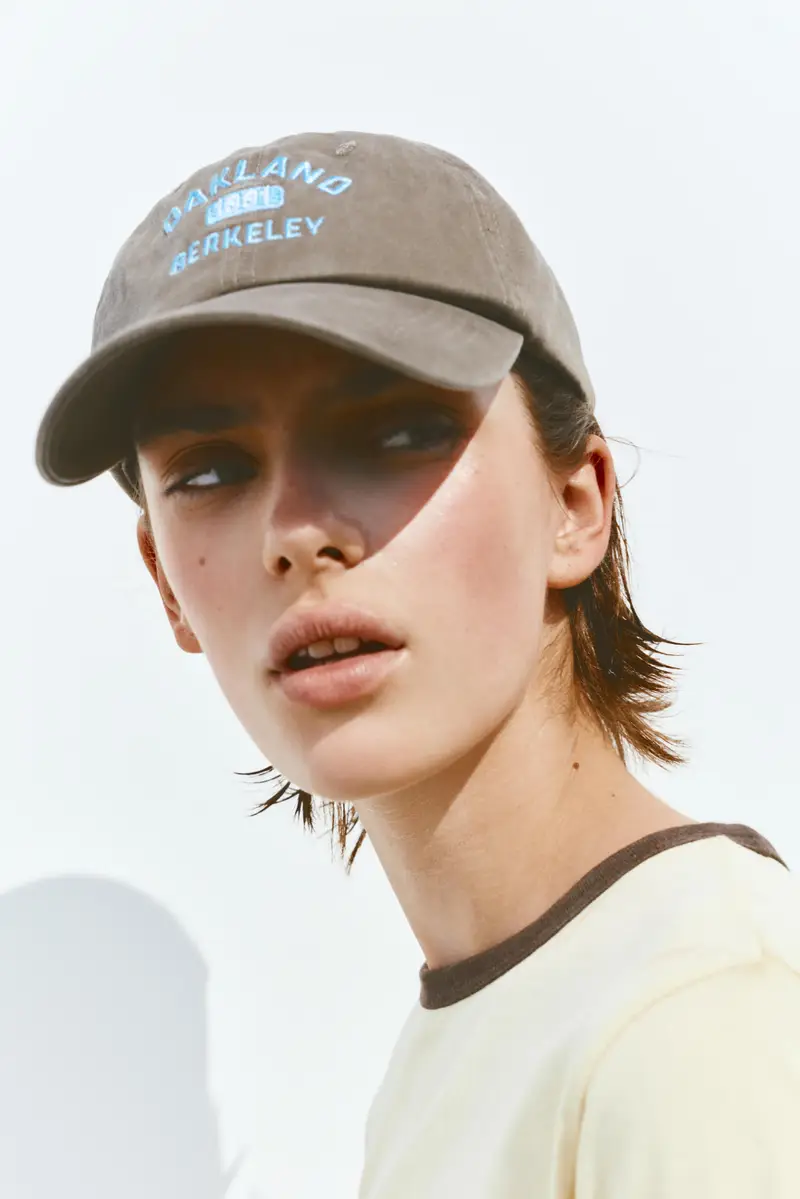 Cappellino Ricamo Oakland Grigio topo miniatura 2