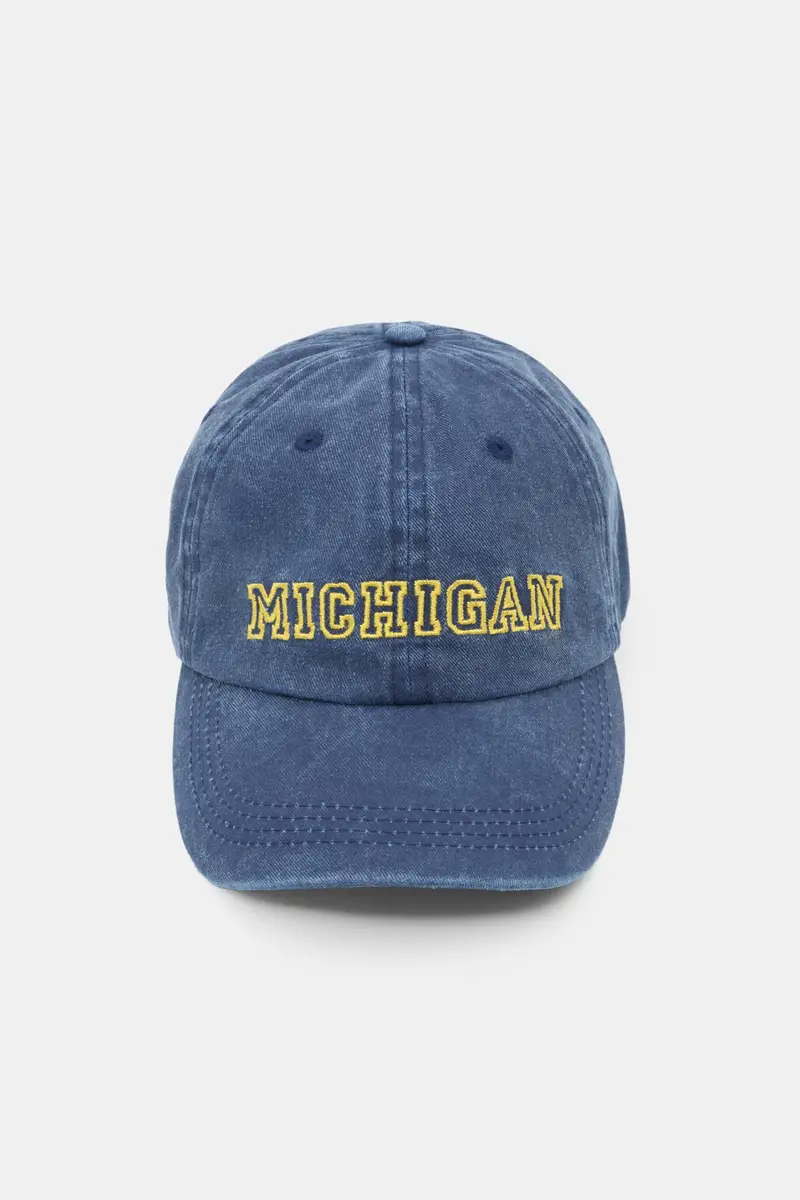 Cappello Con Grafica Michigan Azzurro