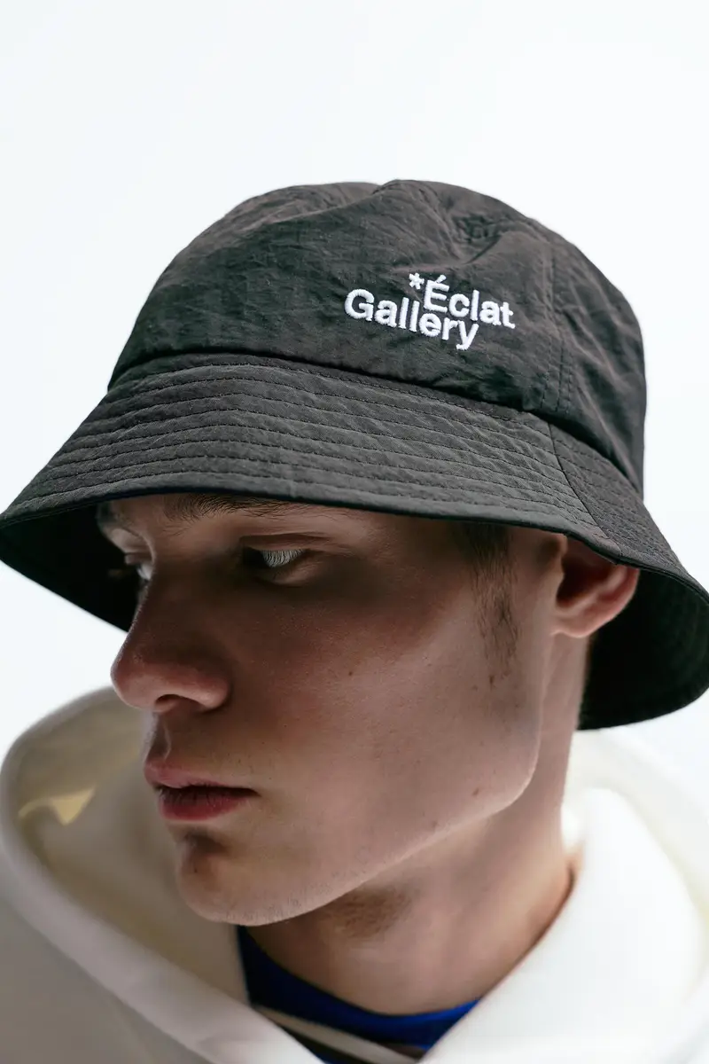 Cappello Da Pescatore Tecnico Con Testo Nero miniatura 2