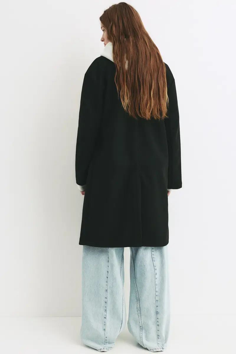 Cappotto In Panno Con Bottone Nero miniatura 2