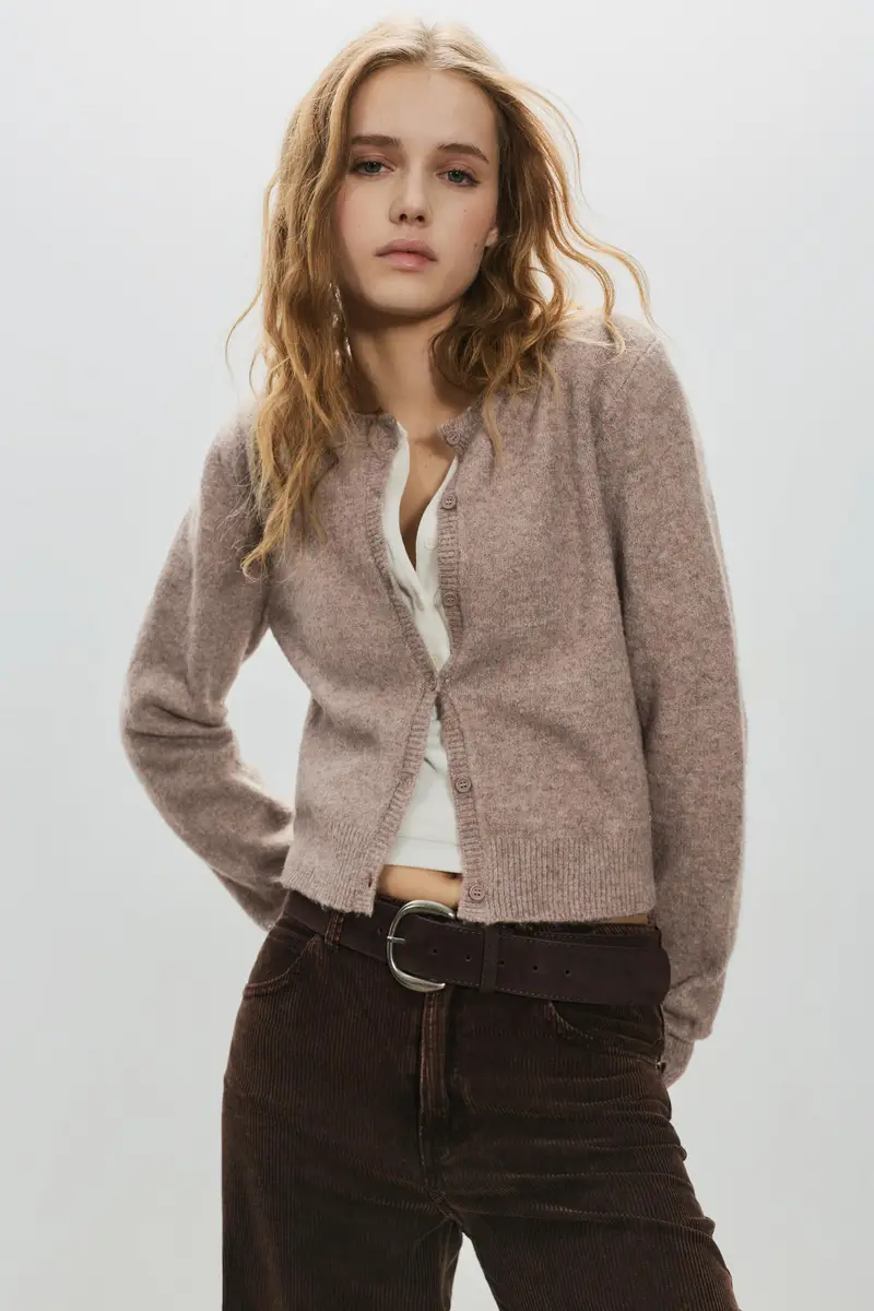 Pull&Bear Cardigan Marrone 4135986 miniatura 2