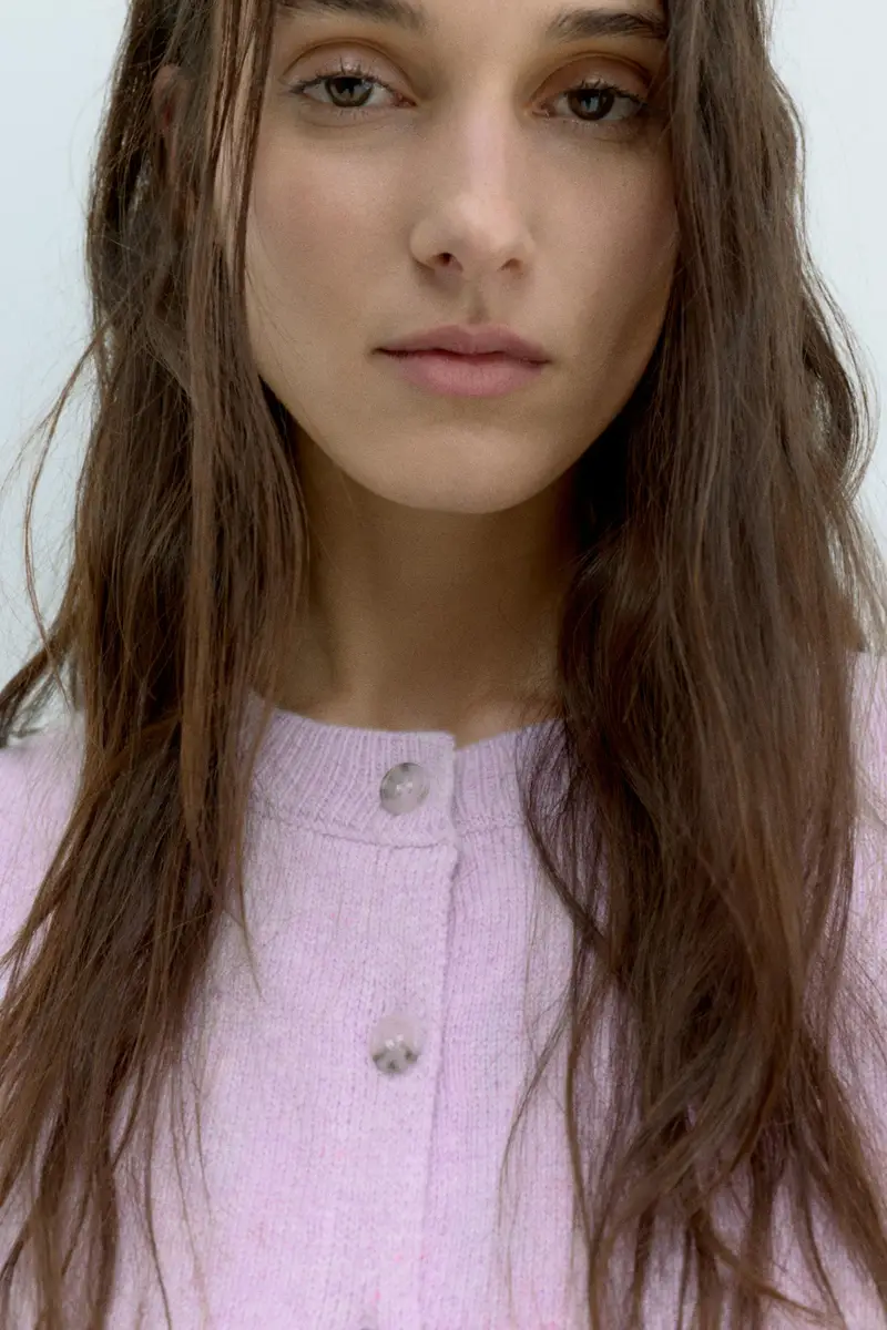 Pull&Bear Cardigan Lilla 4205873 miniatura 3