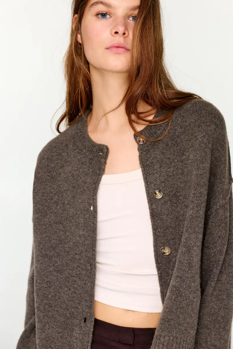 Pull&Bear Cardigan Marrone 3933981 miniatura 3