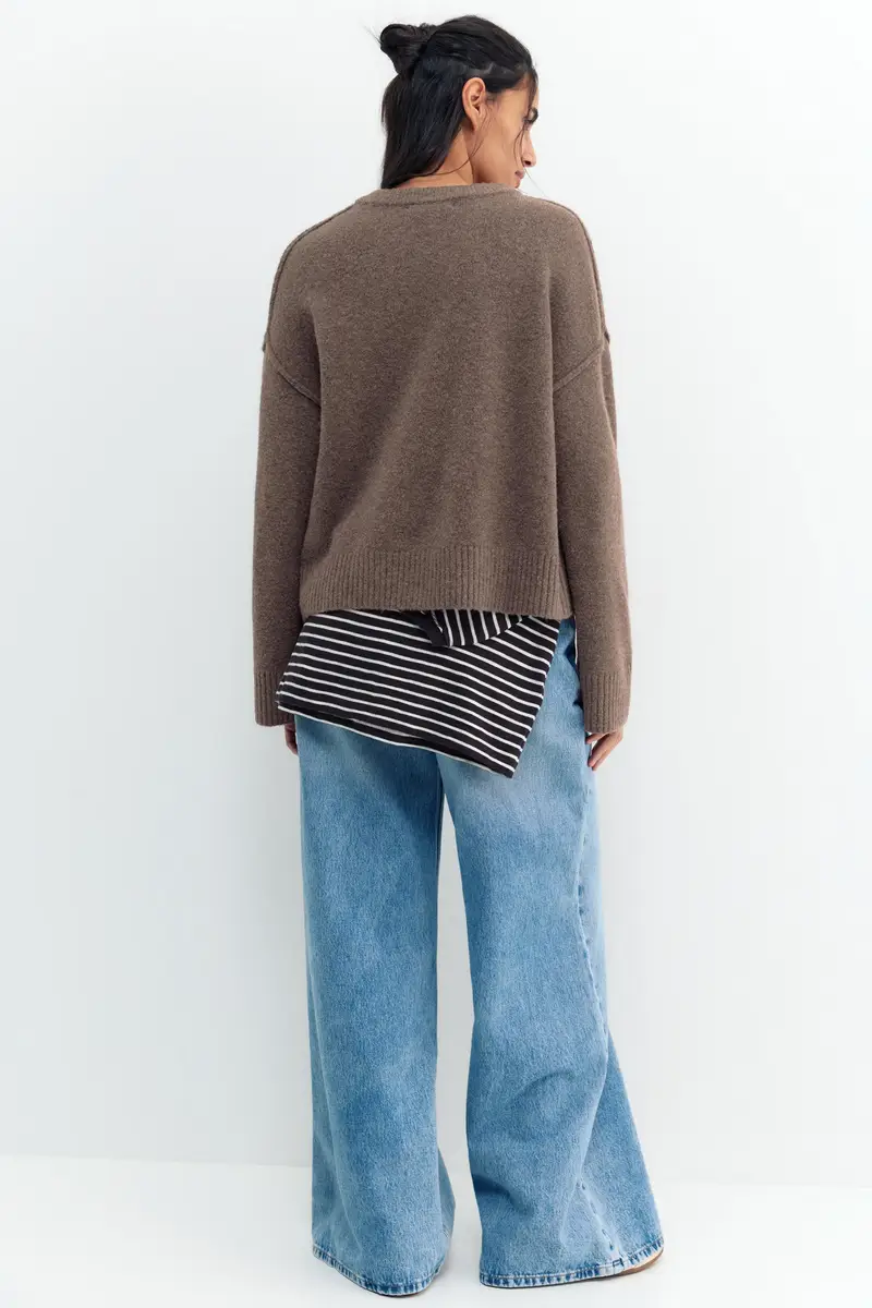 Pull&Bear Cardigan Marrone 4140073 miniatura 3