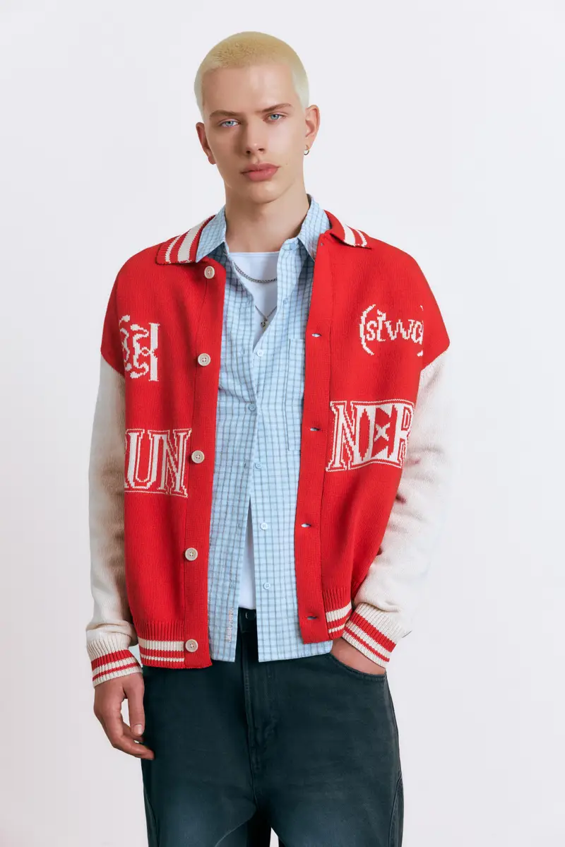 Pull&Bear Cardigan Rosso 4235997 miniatura 2