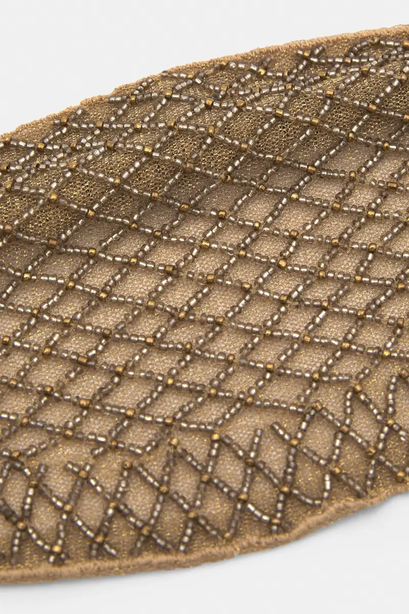 Cerchietto Con Perline Marrone miniatura 3