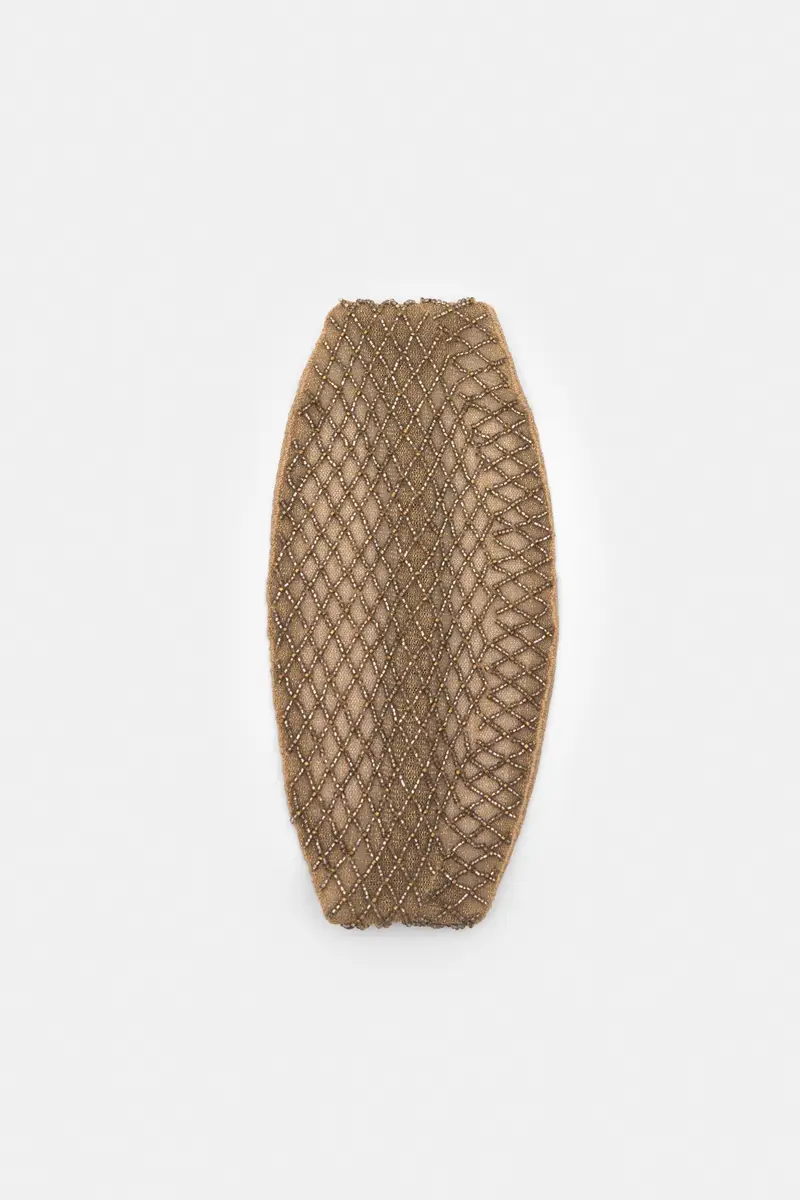 Cerchietto Con Perline Marrone