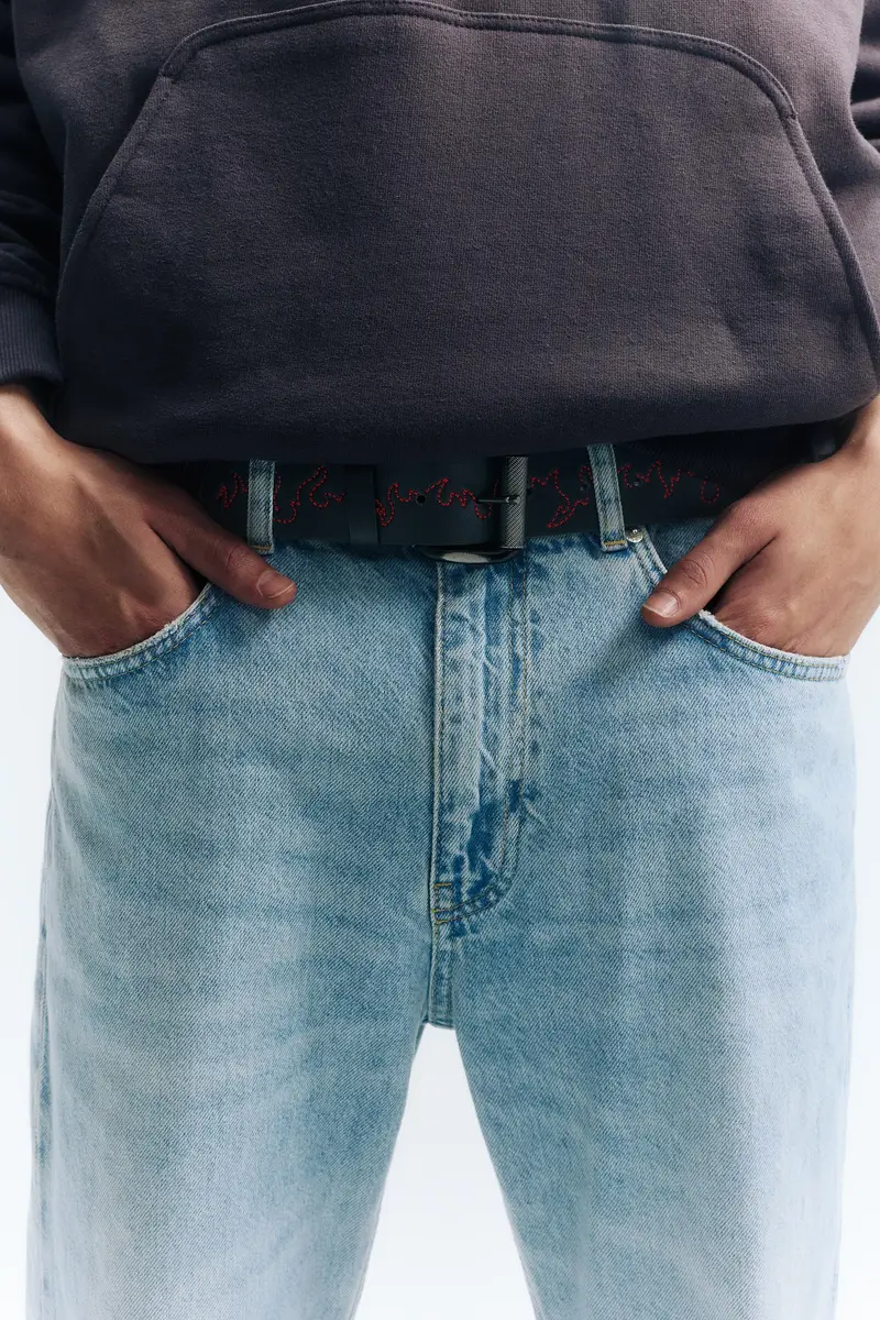 Cintura Con Fiamme Ricamate Nero miniatura 2