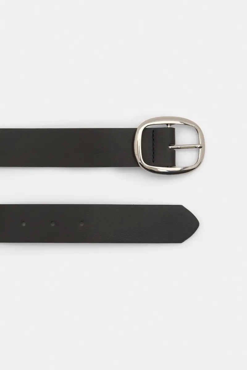Cintura Con Fibbia Arrotondata Nero miniatura 2