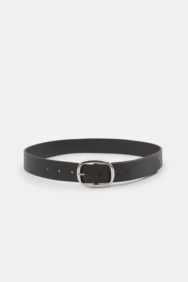 Cintura Con Fibbia Arrotondata Nero miniatura 3