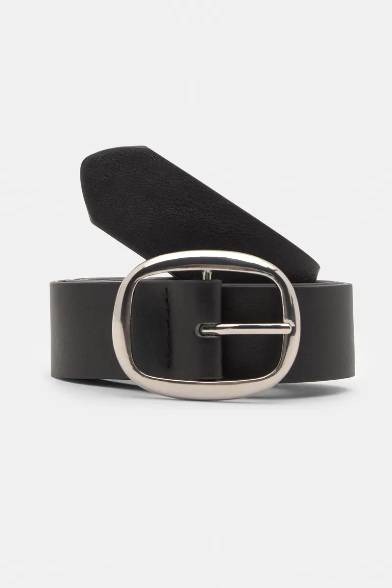 Cintura Con Fibbia Arrotondata Nero