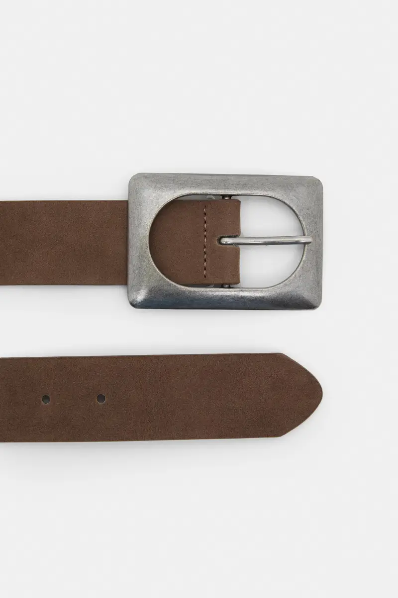 Cintura Con Fibbia Grande Marrone miniatura 2