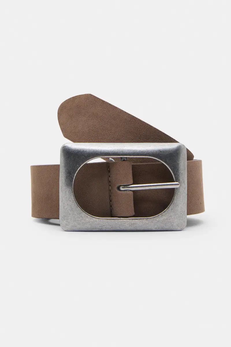 Cintura Con Fibbia Grande Marrone