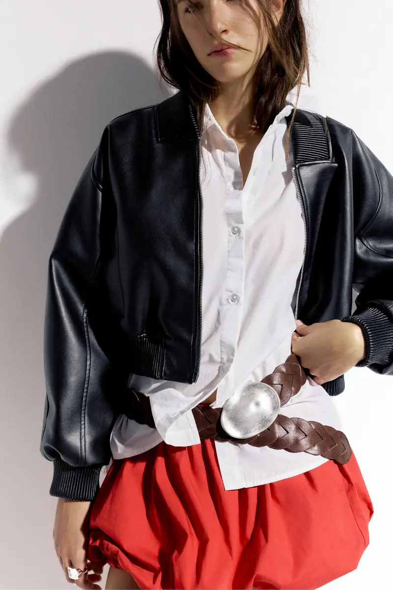 Cintura Con Fibbia Ovale Irregolare Marrone miniatura 2