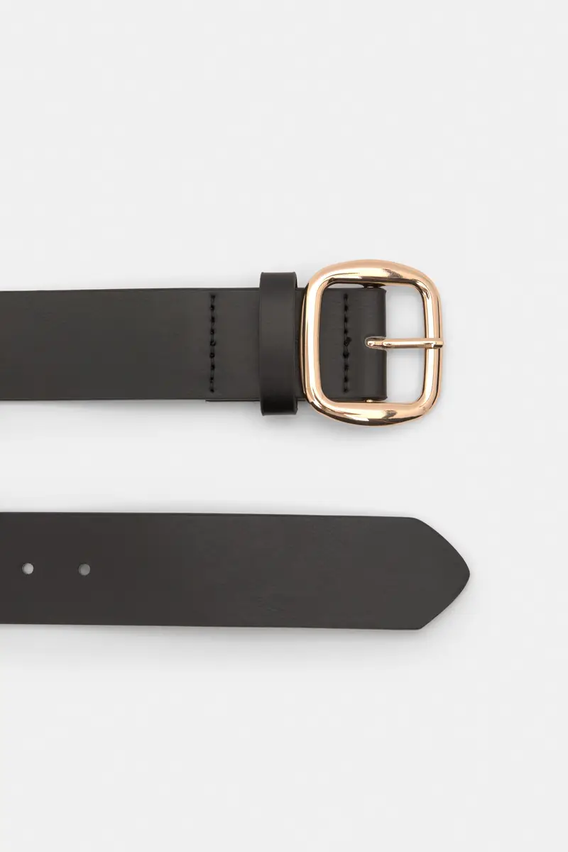 Cintura Con Fibbia Quadrata Nero miniatura 3