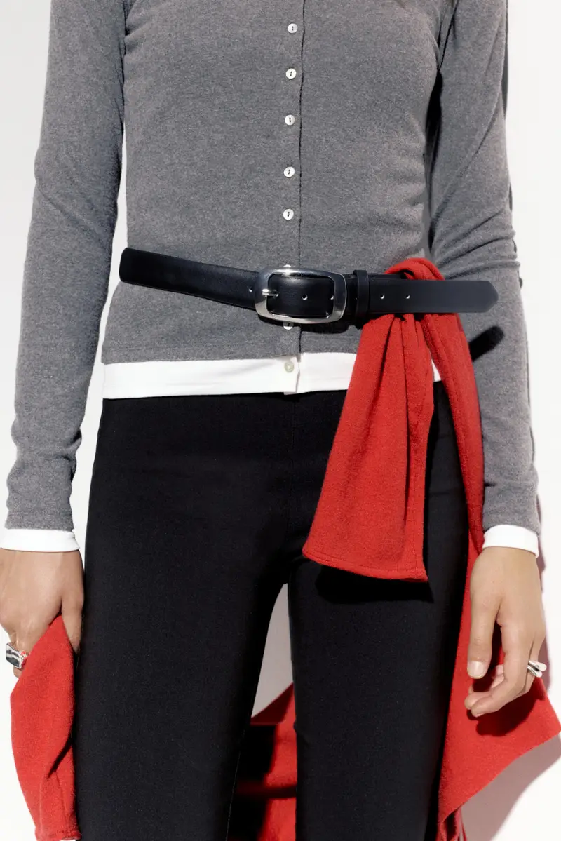 Cintura Con Fibbia Rettangolare Argento miniatura 2