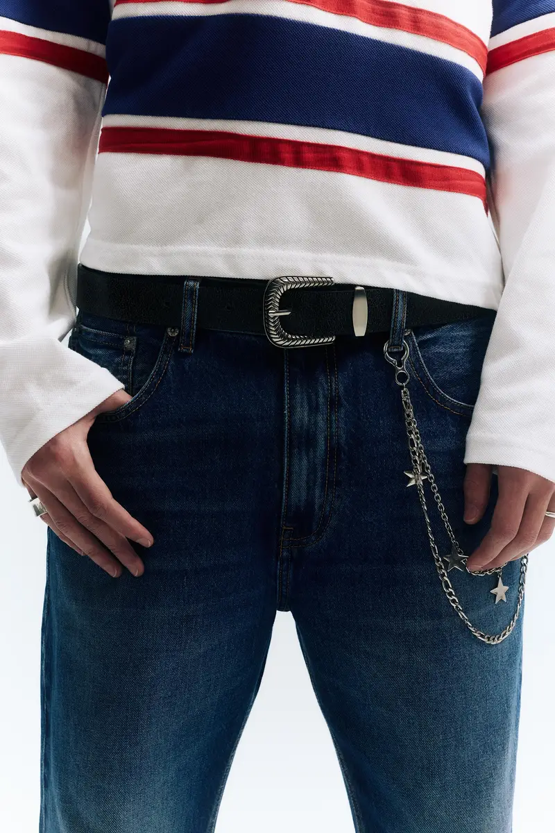 Cintura Cowboy Con Finitura Craquelé Nero miniatura 2