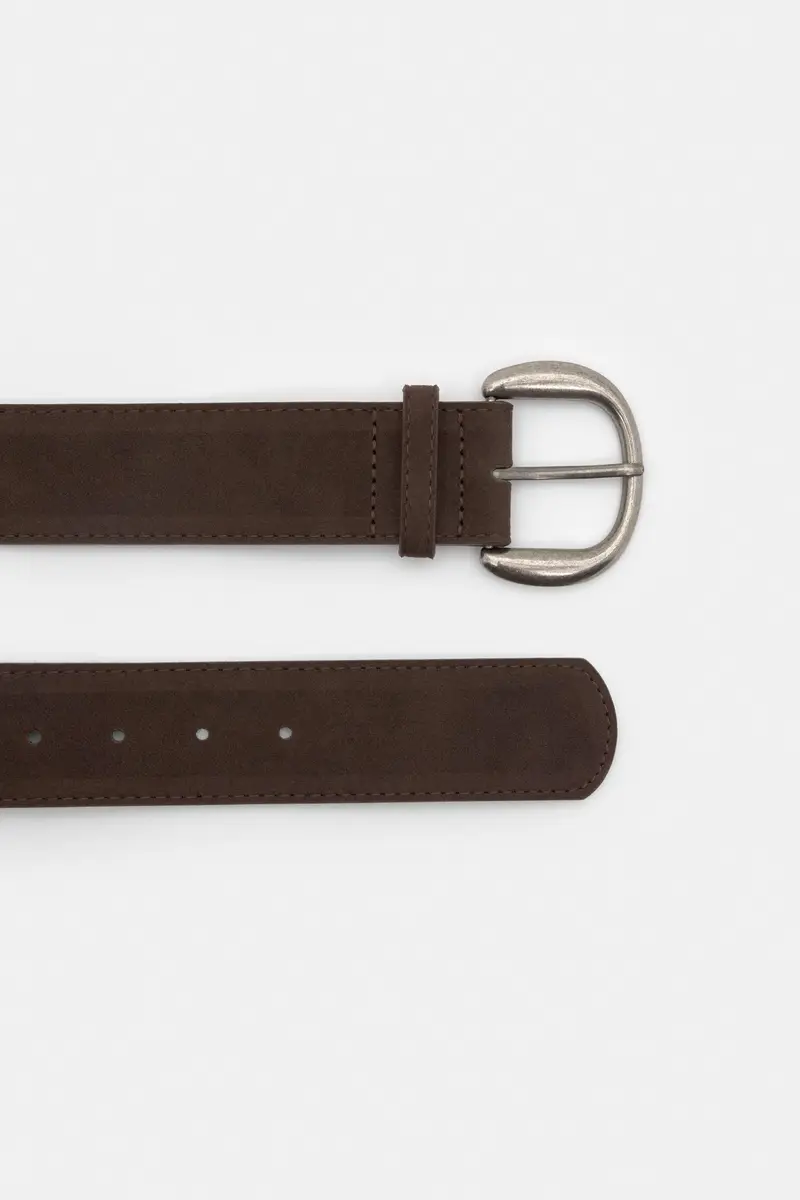 Cintura Effetto Camoscio Marrone miniatura 2