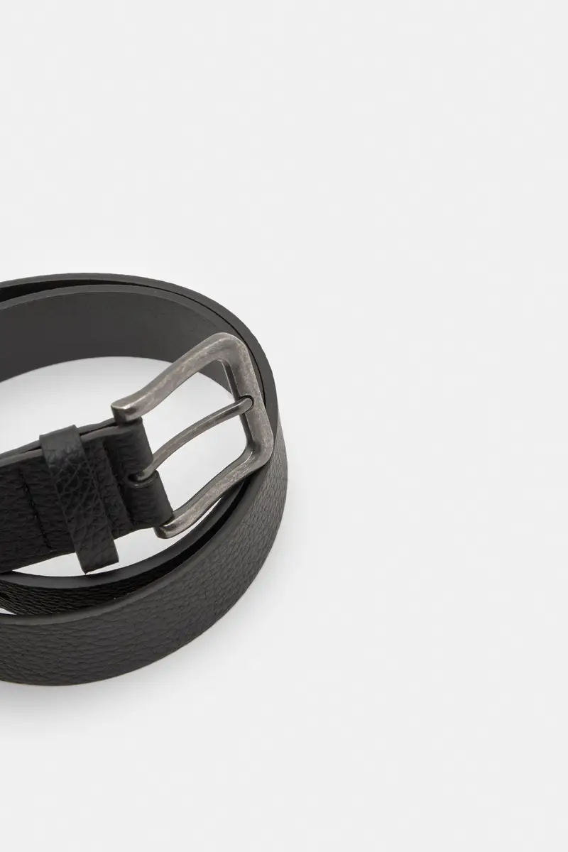 Cintura Finta Pelle Testurizzata Nero miniatura 3