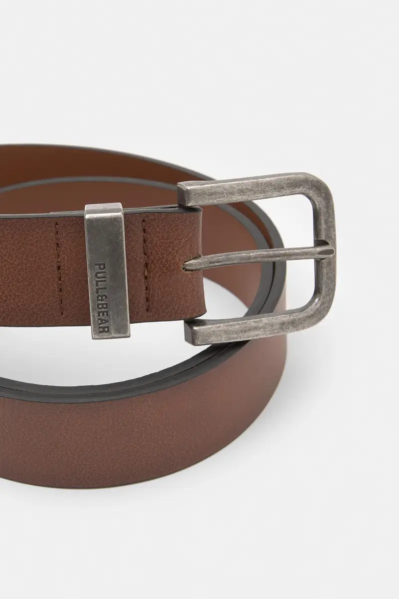 Cintura In Finta Pelle Marrone miniatura 3