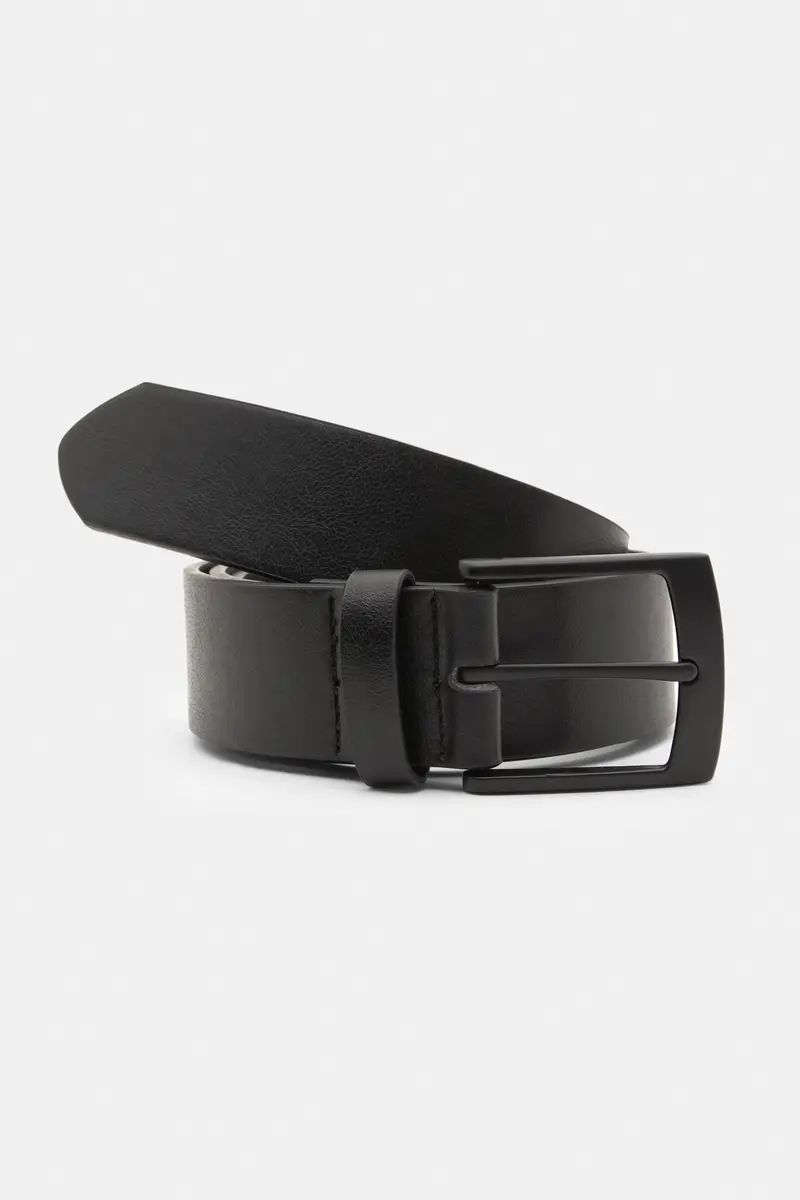 Cintura In Finta Pelle Opaca Nero