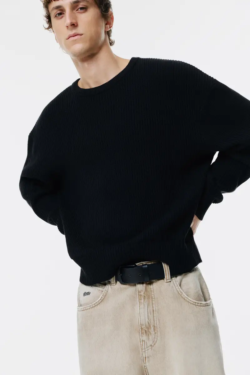 Cintura In Finta Pelle Opaca Nero miniatura 2