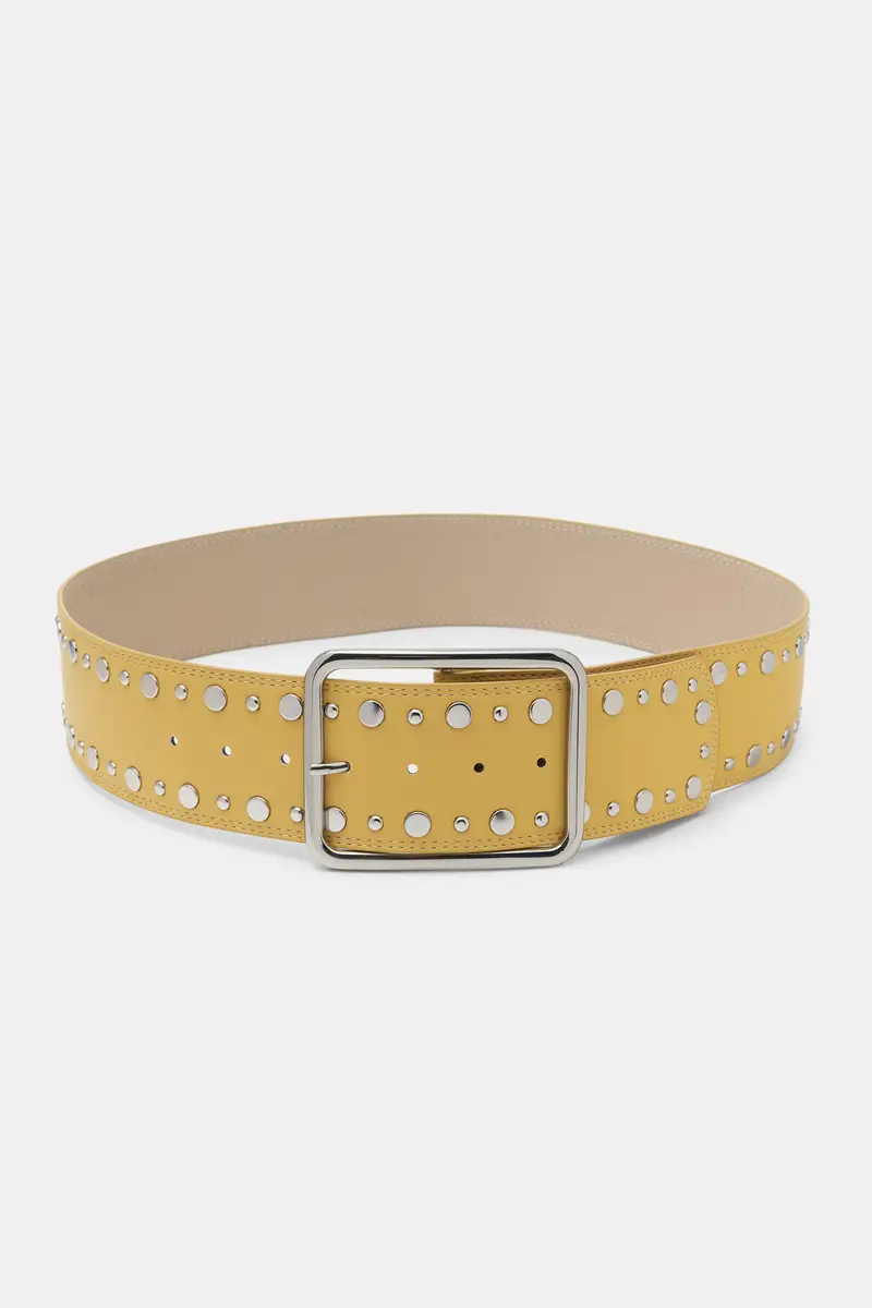 Cintura Larga Borchie Giallo