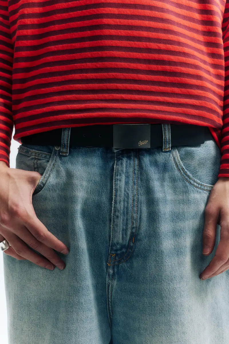 Cintura Stwd Impunturata Nero miniatura 2