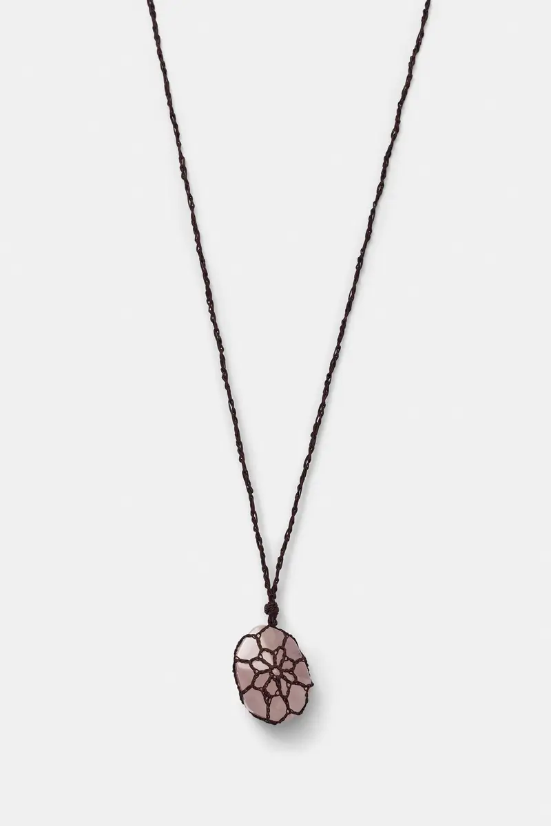 Ciondolo Macramè Con Pietra Cioccolato