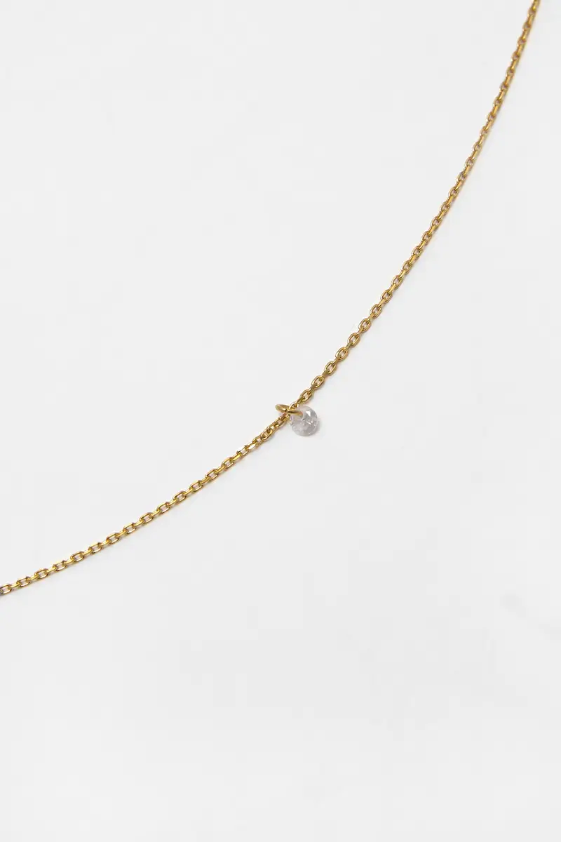 Collana Con Ciondolo Brillante Oro miniatura 3