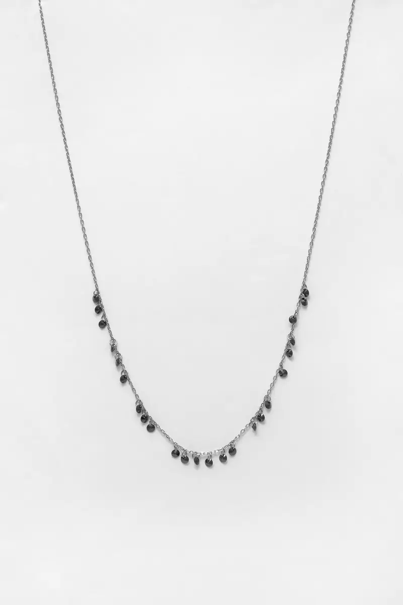 Collana Con Strass Argento