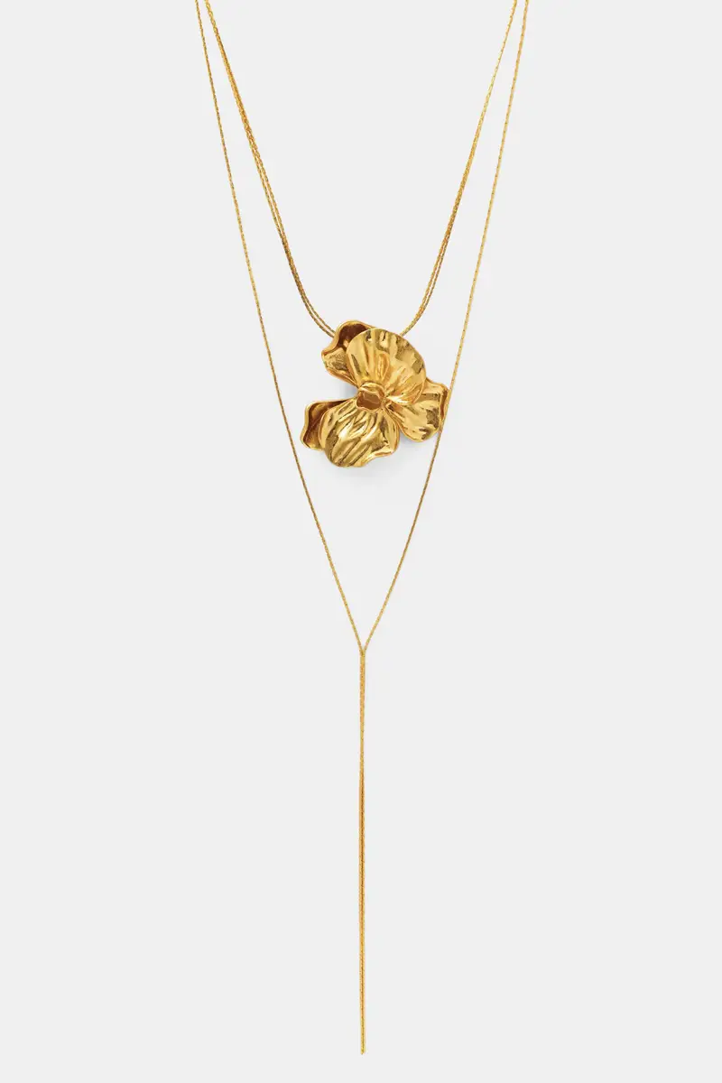 Collana Lariat Floreale Oro