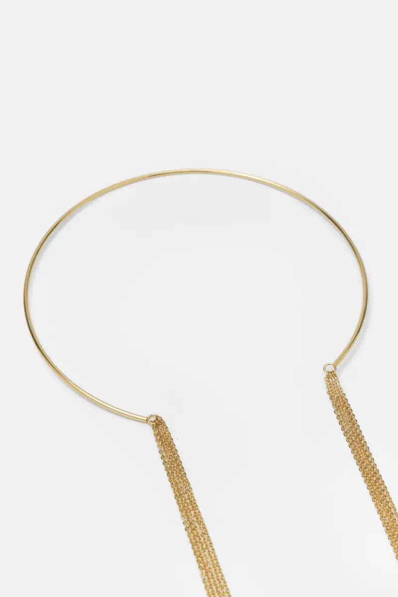 Collana Lunga A Catene Combinata Oro miniatura 3