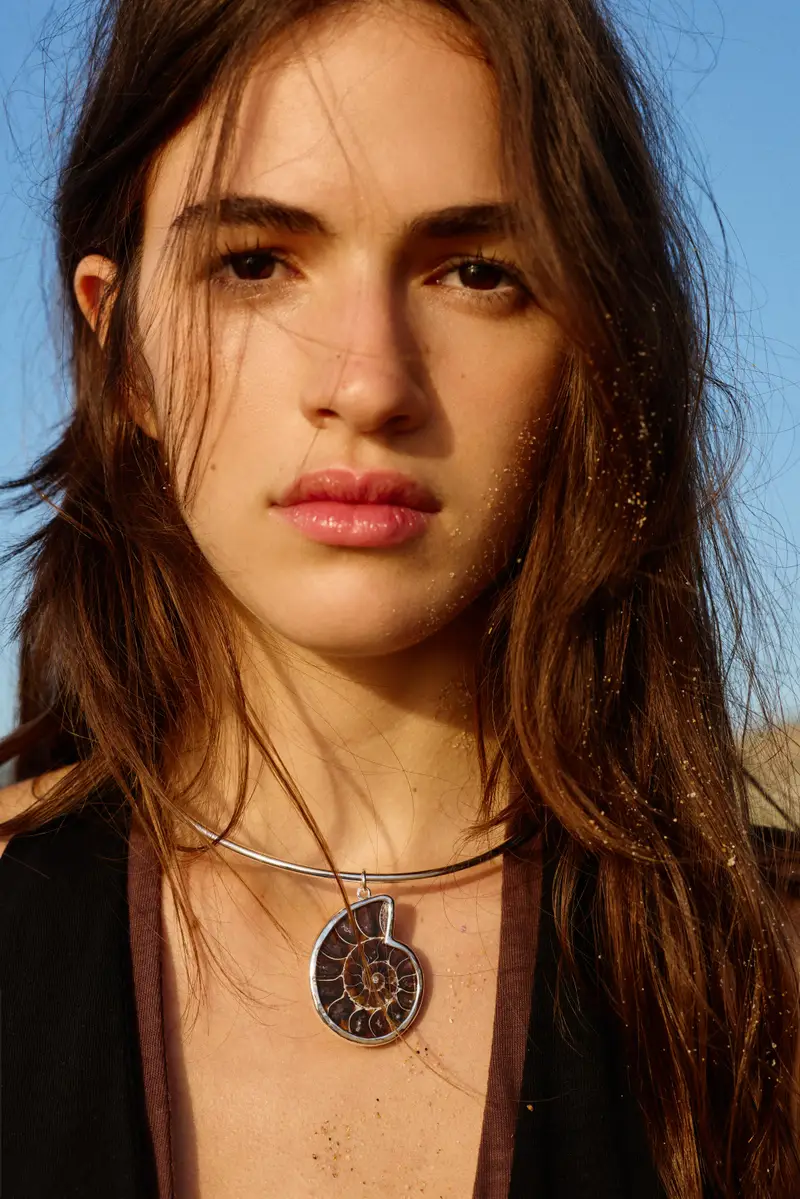 Collana Rigida Con Conchiglia Marrone miniatura 2