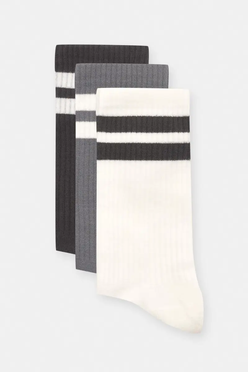 Confezione 3 Paia Di Calzini A Righe Vari miniatura 3