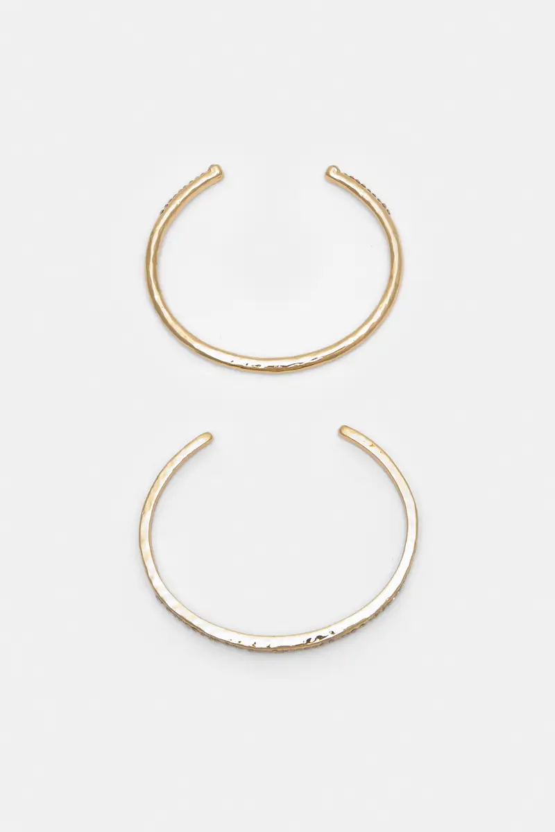 Confezione Da 2 Braccialetti Con Brillantini Oro