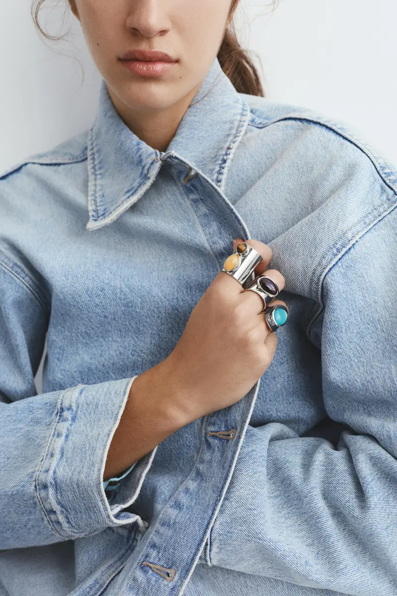 Confezione Da 3 Anelli Con Pietre Argento miniatura 2