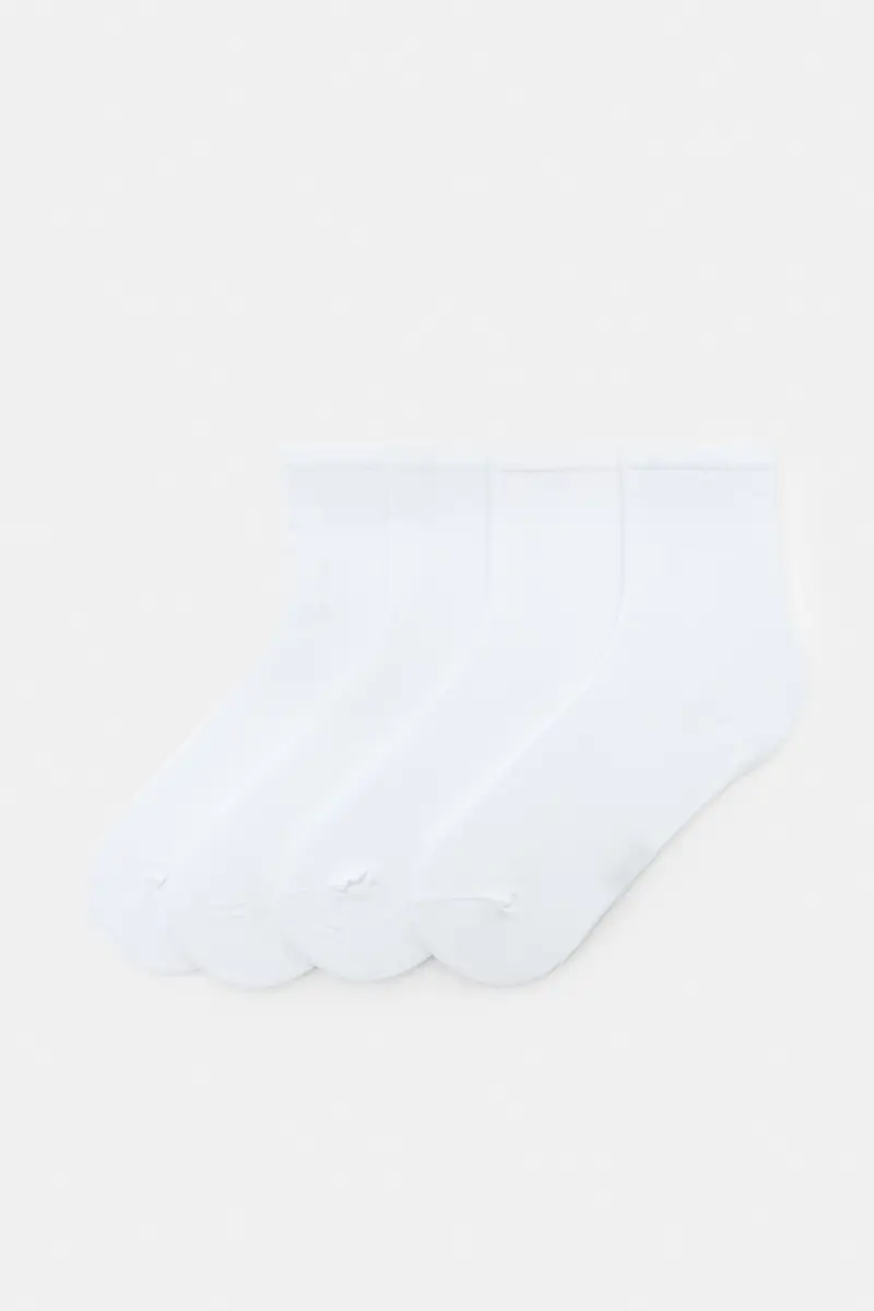Confezione Da 4 Calzini Sottili Bianco