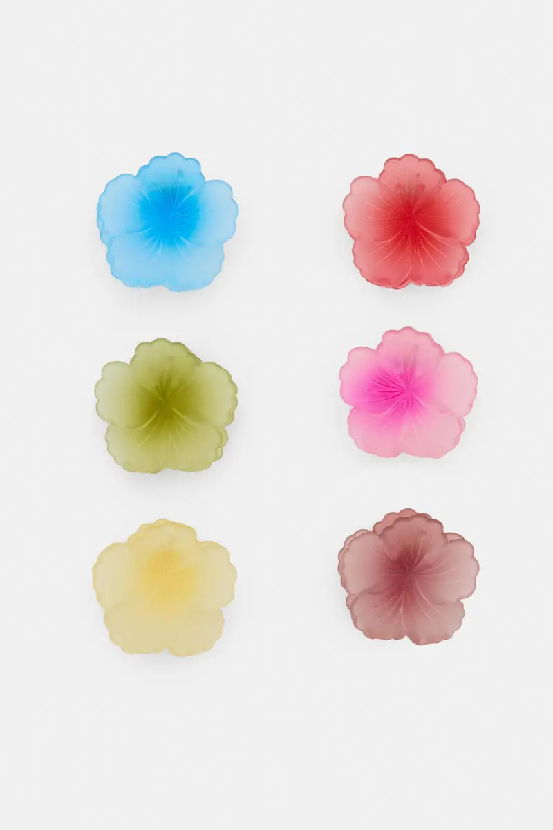 Confezione Da 6 Fermagli Ibisco Rosa