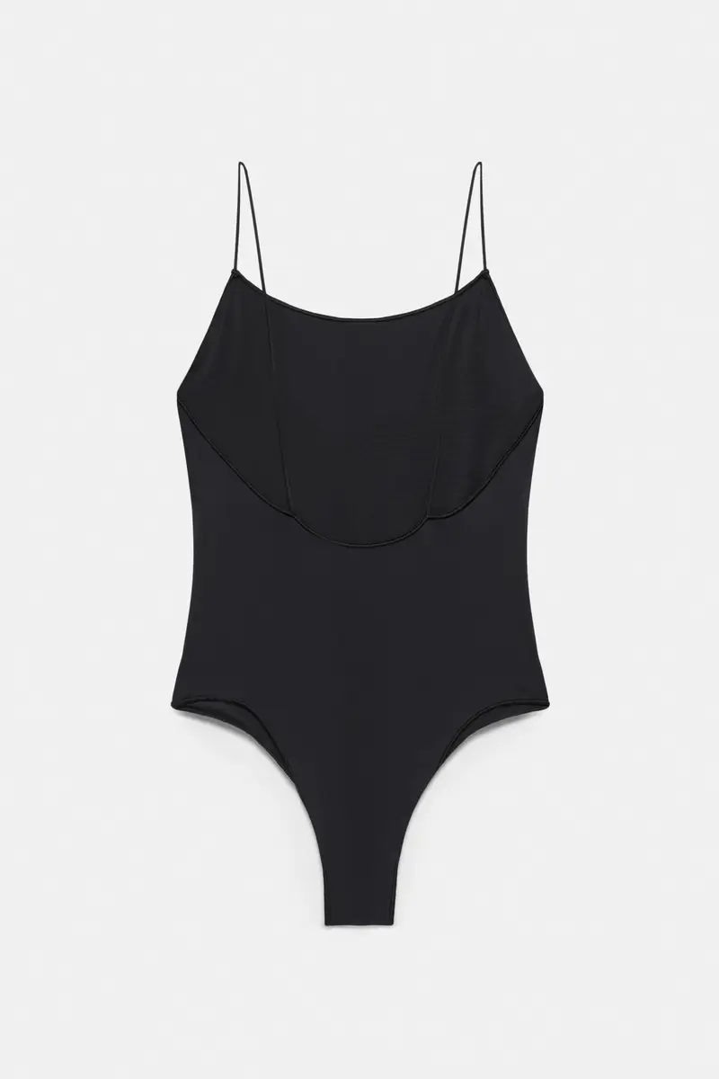 Costume Da Bagno Basic Con Spalline Nero miniatura 3