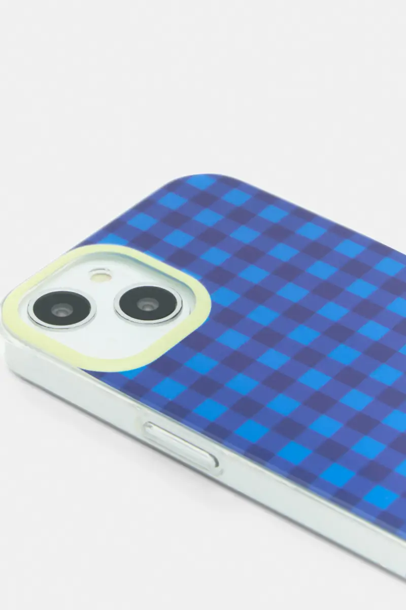 Cover Iphone A Quadri Vichy Azzurro miniatura 2