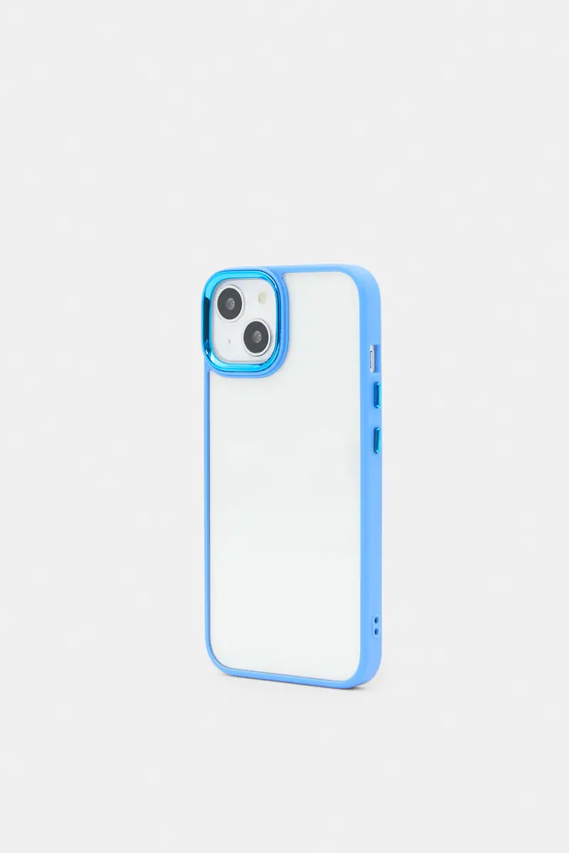 Cover Iphone Con Bordo A Contrasto Azzurro lavanda miniatura 3