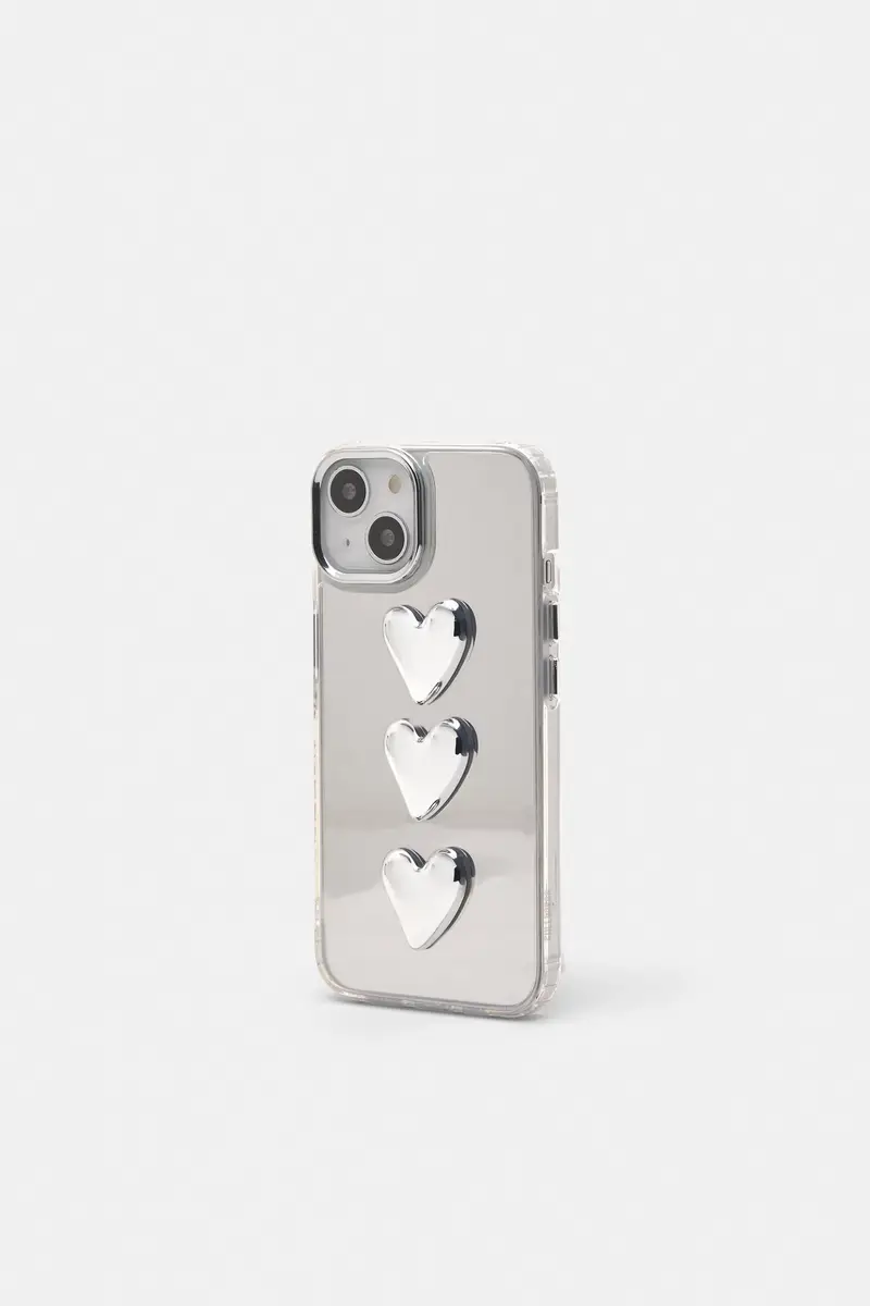 Cover Iphone Specchio Cuori Argento miniatura 3