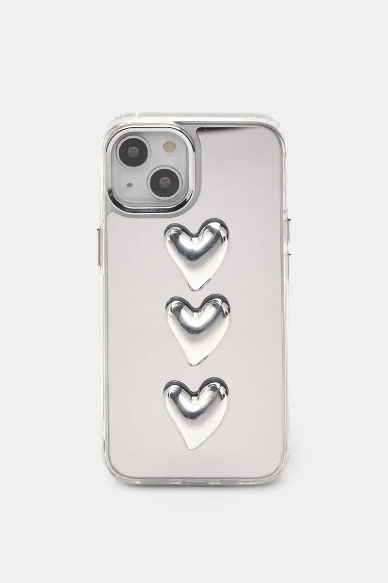 Cover Iphone Specchio Cuori Argento